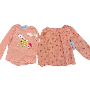 Lot of 2 Cat&Jack girls tops sz XS (4-5). Unicorn flip sequins! NWT.